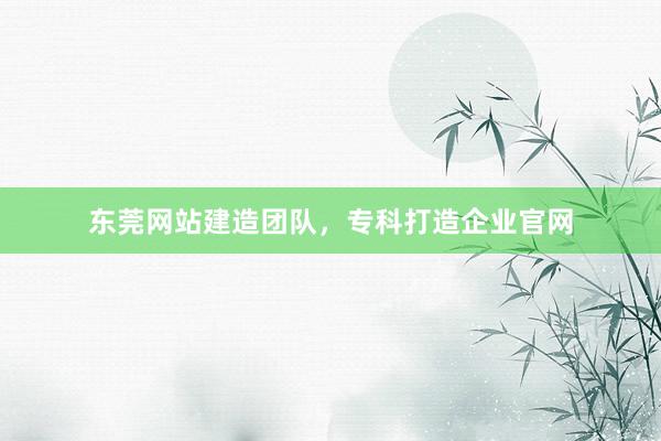 东莞网站建造团队，专科打造企业官网