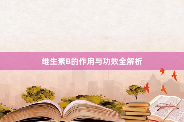 维生素B的作用与功效全解析